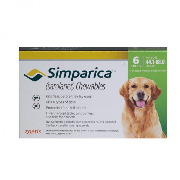 Simparica-44-88-Green 6 chews