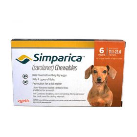 Simparica For Dogs 11.1-22 lbs ( 5.1-10 kg)