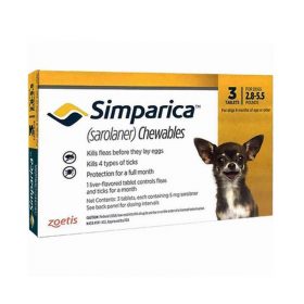 Simparica For Dogs 2.8-5.5 lbs (1.3-2.5 kg)