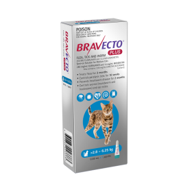 Bravecto Plus Topical Solution for Cats 6.2-13.8 lbs (2.8-6.25 kg)