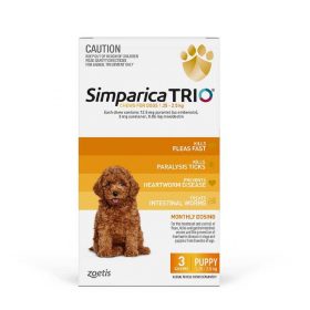 Simparica TRIO Chewable Tablets for Dogs 2.8-5.5 lbs (1.25-2.5 kg)