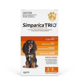 Simparica TRIO Chewable Tablets for Dogs 11.1-22 lbs (5.1-10 kg)