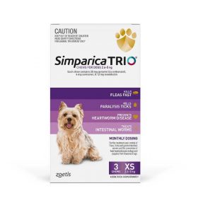 Simparica TRIO Chewable Tablets for Dogs 5.6-11 lbs (2.6-5 kg)