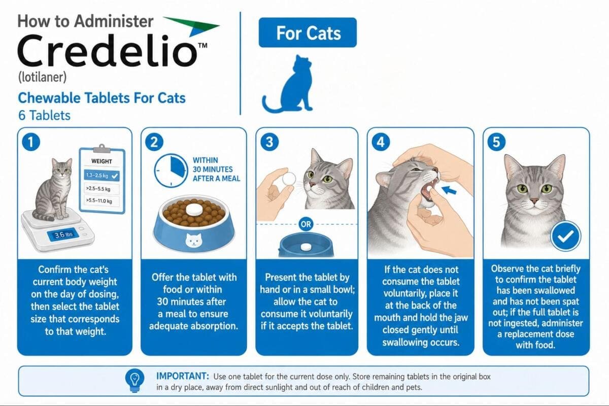 how to administer credelio chewable tablets for cats