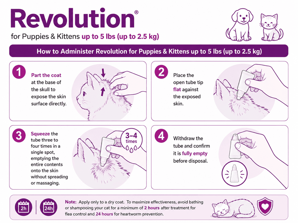 how to apply revolution for puppies and kittens 5 lbs
