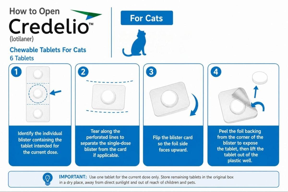 how to open credelio chewable tablets for cats