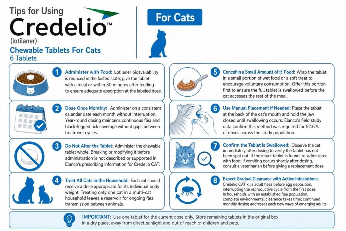 tips for using credelio chewable tablets for cats