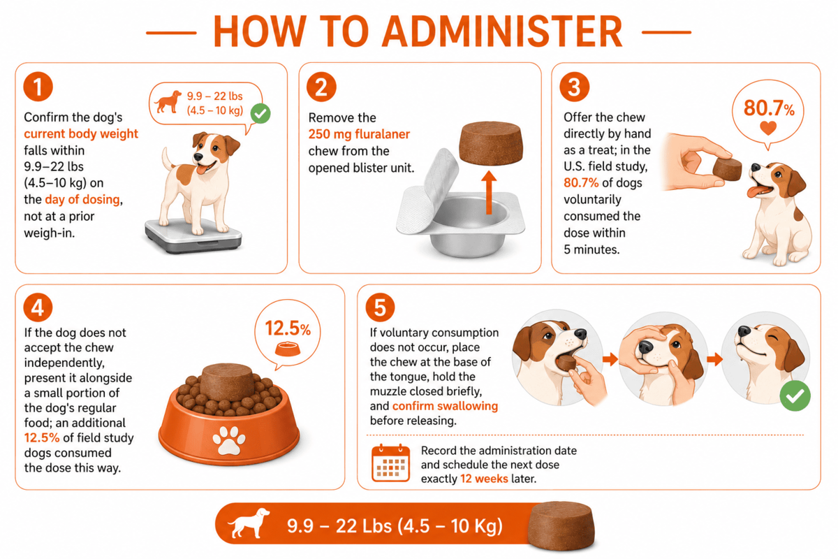 how to administer bravecto chews for dogs 9.9–22 lbs