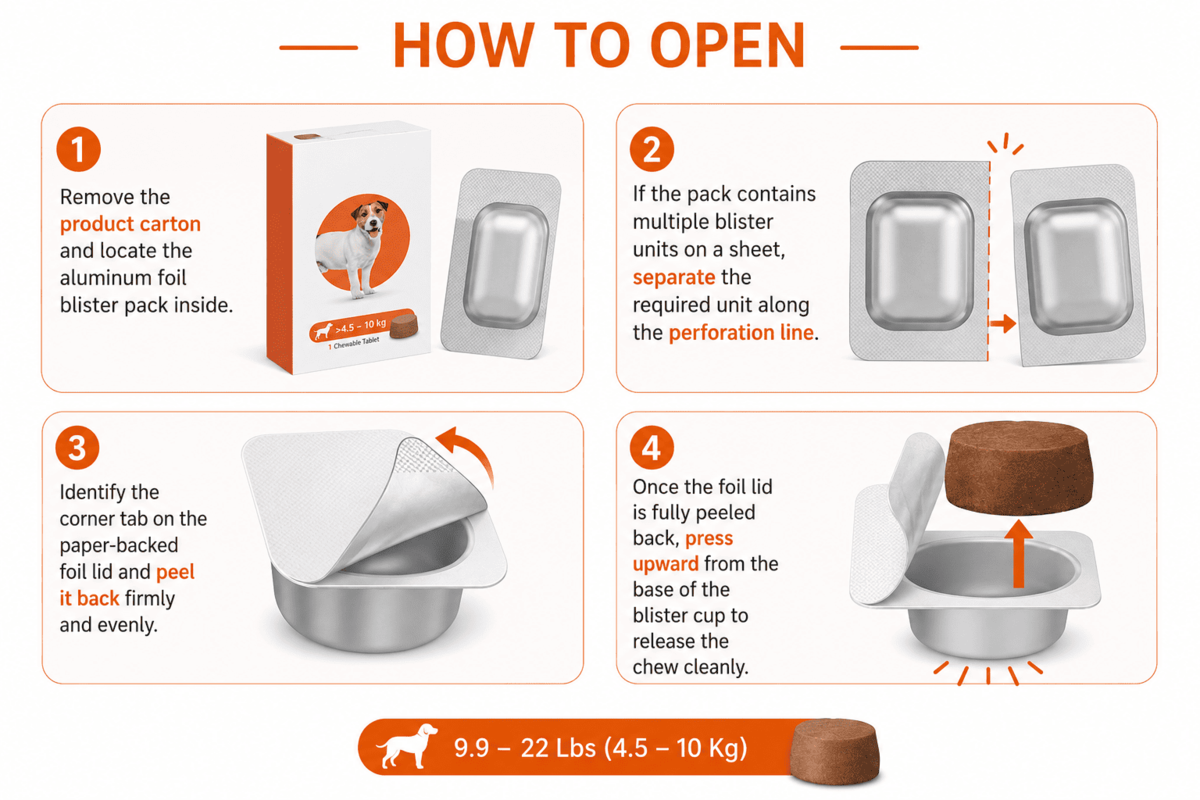 how to open bravecto chews for dogs 9.9–22 lbs