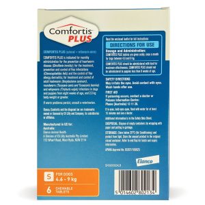 Comfortis Plus For Dogs Orange Small 4.6-9kg back box