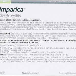 Instructions for Simparica for Dogs 44-88 lbs
