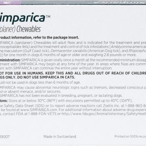 Instructions for Simparica for Dogs 5.6-11 lbs