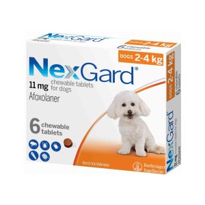 NexGard Flea and Tick Prevention Chewable Tablets for Dogs 4-10 lbs (2-4 kg)