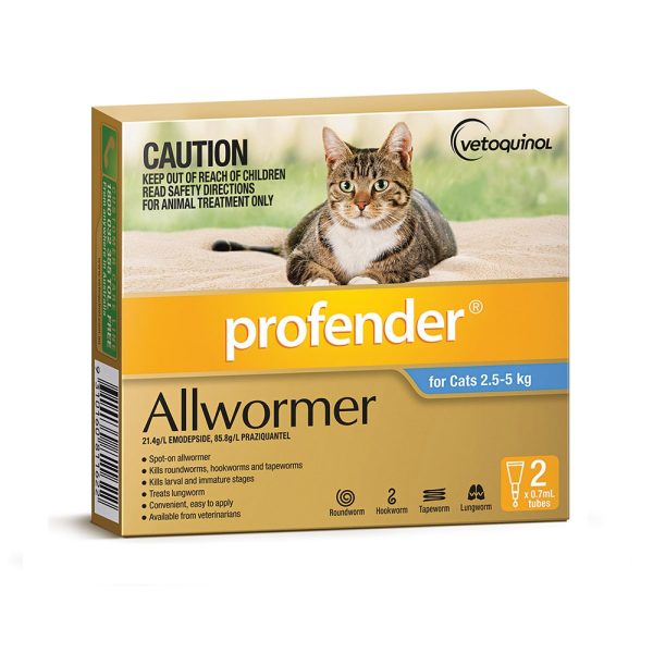 Profender Allwormer for Cats 2.5-5 kg 2 pack