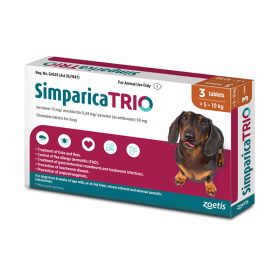 Simparica TRIO Chewable Tablets for Dogs 11.1-22 lbs (5.1-10 kg)