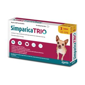 Simparica TRIO Chewable Tablets for Dogs 2.8-5.5 lbs (1.25-2.5 kg)