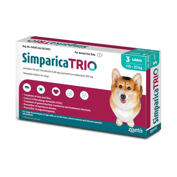 Simparica TRIO Chewable Tablets for Dogs 22.1-44 lbs image