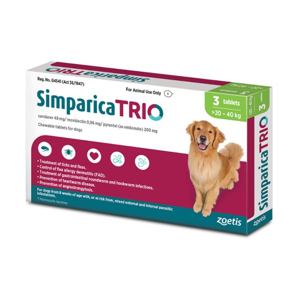 Simparica TRIO Chewable Tablets for Dogs 44.1-88 lbs image