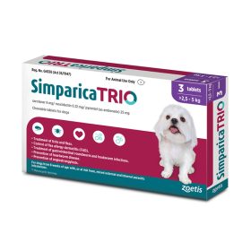 Simparica TRIO Chewable Tablets for Dogs 5.6-11 lbs (2.6-5 kg)