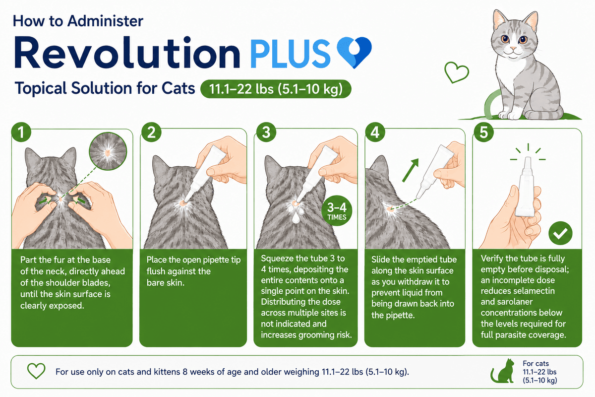 how to administer revolution plus topical solution for cats 11.1-22 lbs