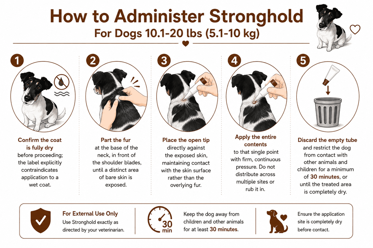 how to administer stronghold for dogs 10.1-20 lbs