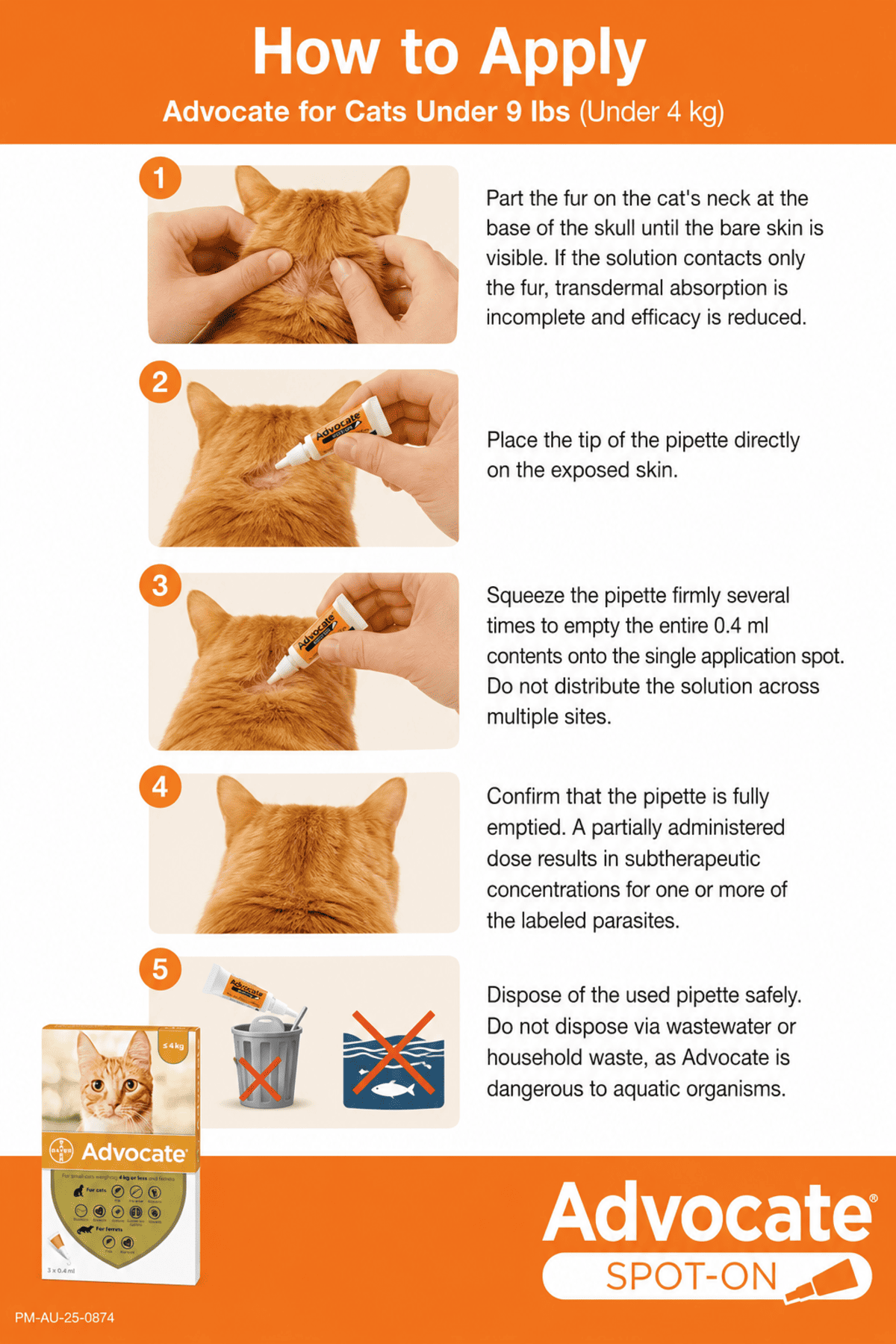 how to apply advocate for cats under 9 lbs