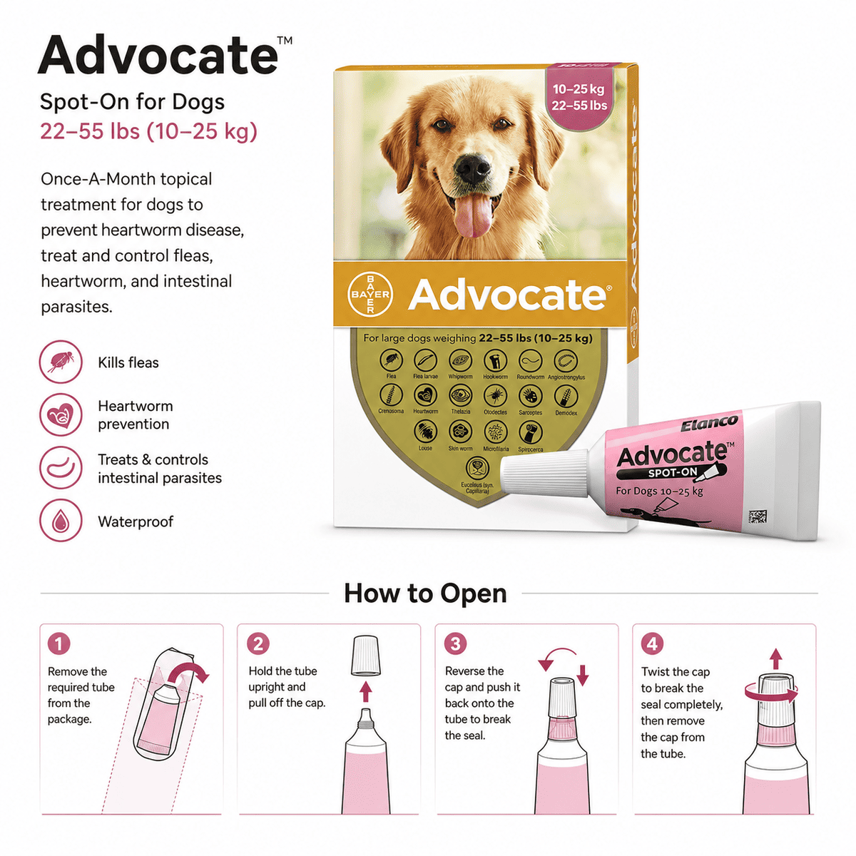 how to open advocate spot on for dogs 22-55 lbs