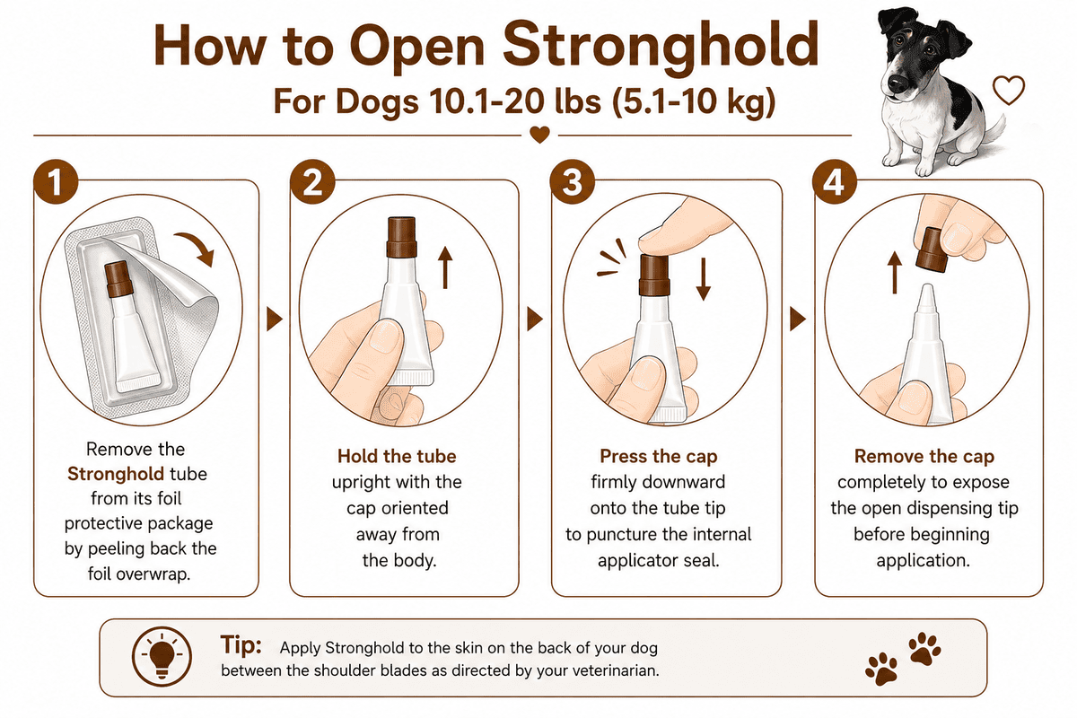 how to open stronghold for dogs 10.1-20 lbs