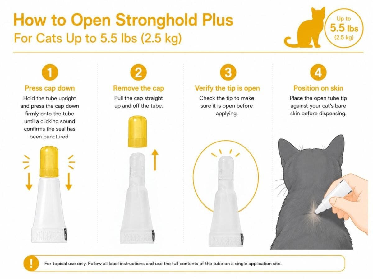 how to open stronghold plus for cats up to 5.5 lbs