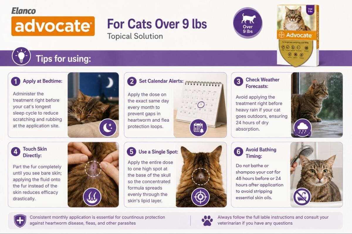advocate for cats over 9 lbs topical solution usage tips