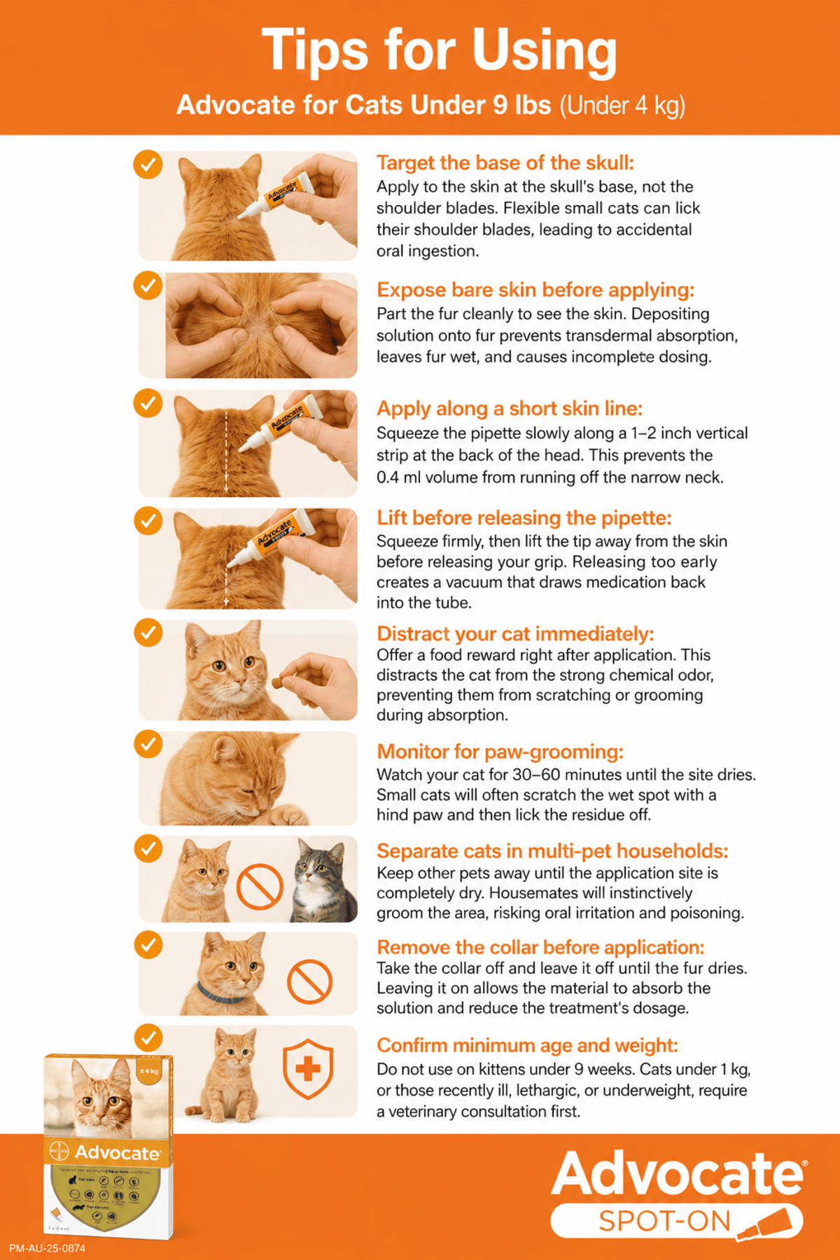 advocate for cats under 9 lbs topical solution usage tips
