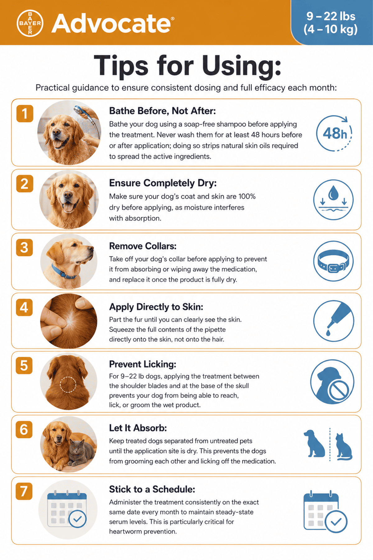 tips for using advocate spot on for dogs 9-22 lbs