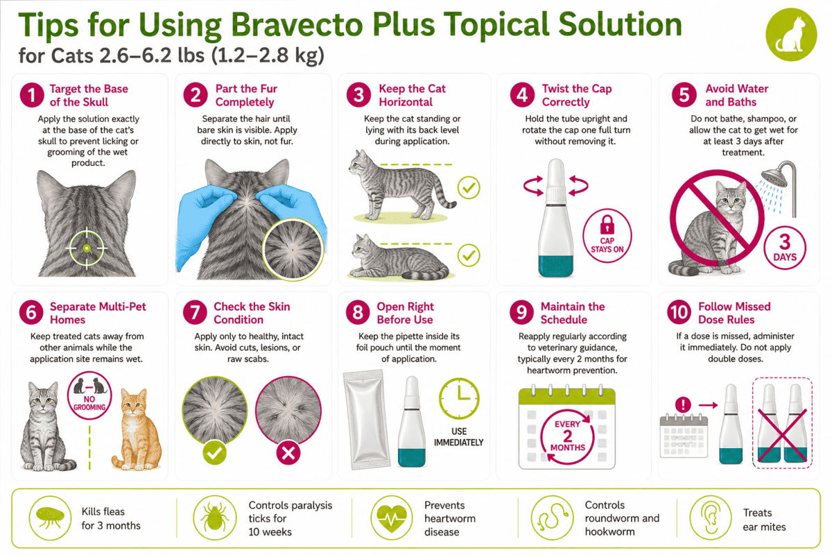 tips for using bravecto plus topical solution on cats
