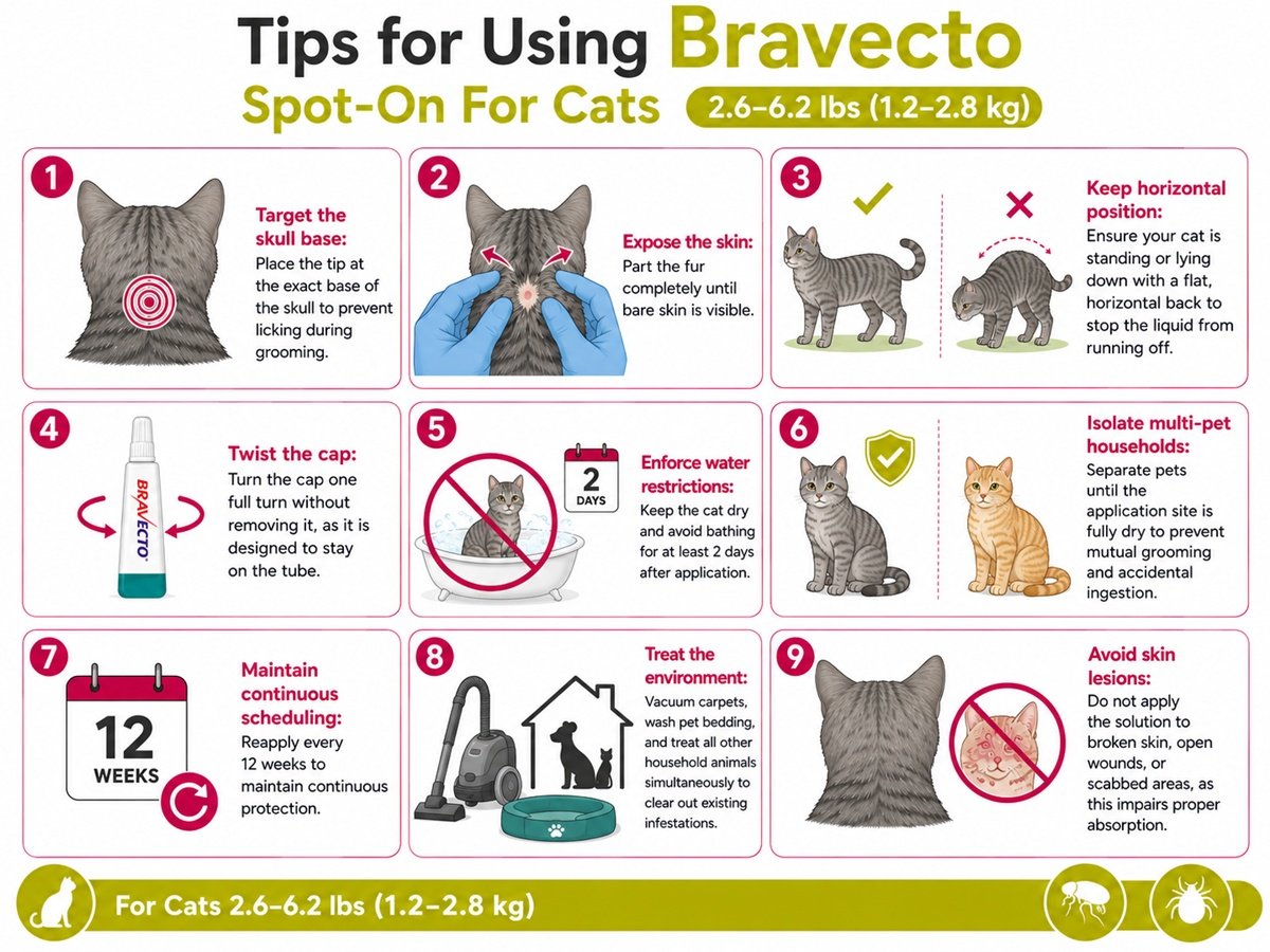 Helpful tips for using Bravecto Spot-On For Cats 2.6-6.2 lbs safely and effectively