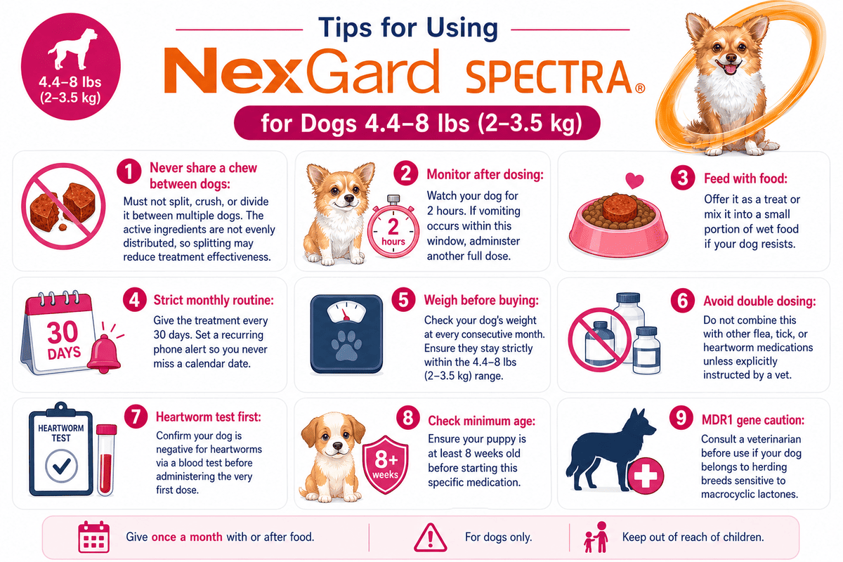 tips for using nexgard spectra for dogs 4.4-8 lbs