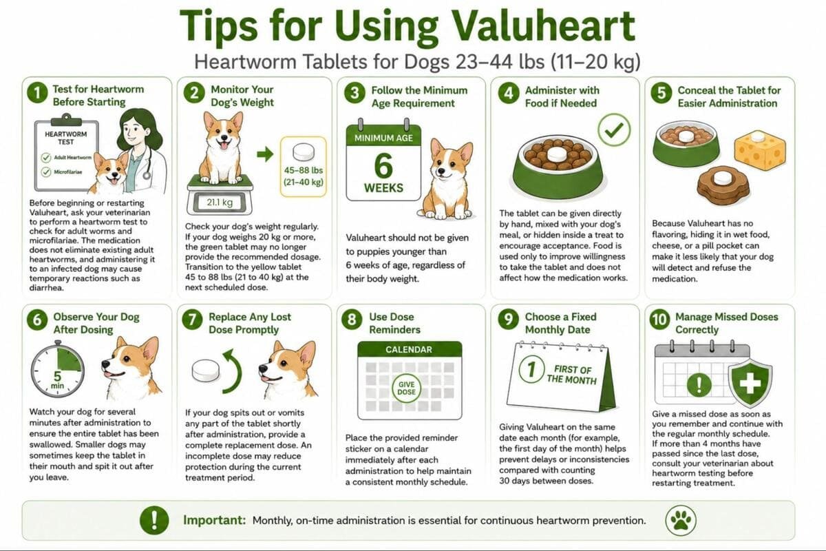tips for using valuheart heartworm tablets for dogs 23-44 lbs