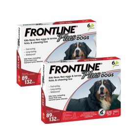 Frontline Plus Flea & Tick Treatment for Dogs & Puppies (89-132 lbs.)- 12 doses