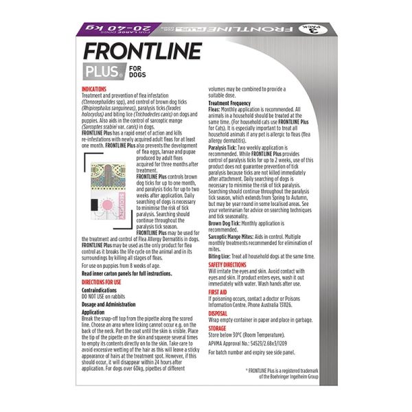 Frontline Plus for Dogs 45-88 Lbs (20-40 Kg) - Image 2