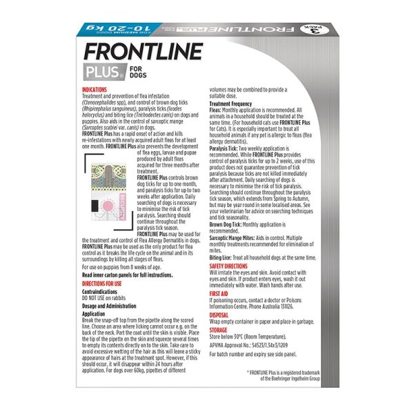 Frontline Plus for Dogs 23-44 Lbs (10-20 Kg) - Image 2