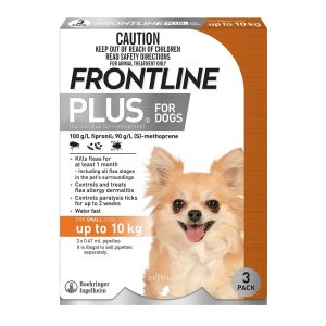 Frontline Plus For Dogs Small Up To 10kg 3 Pack
