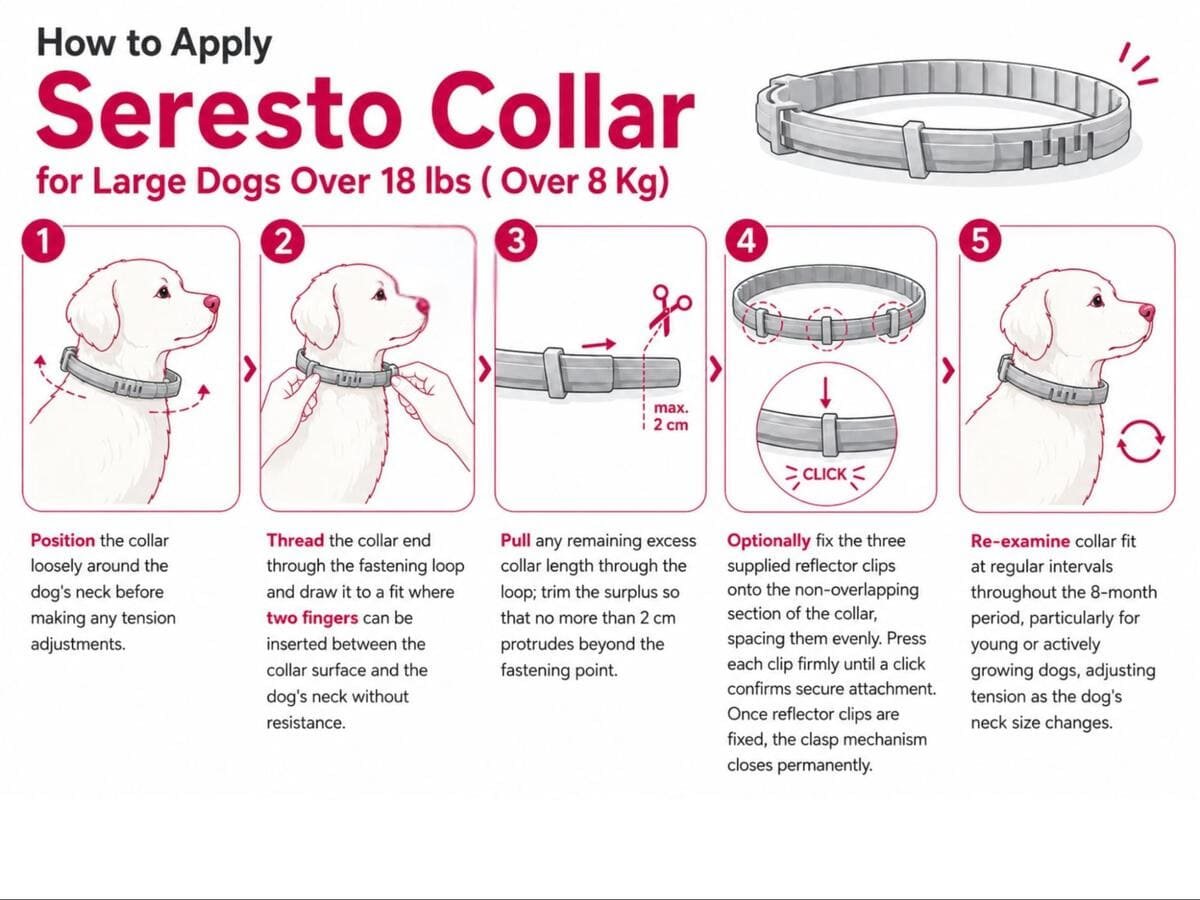 how to fit seresto collar on large dogs 18 lbs
