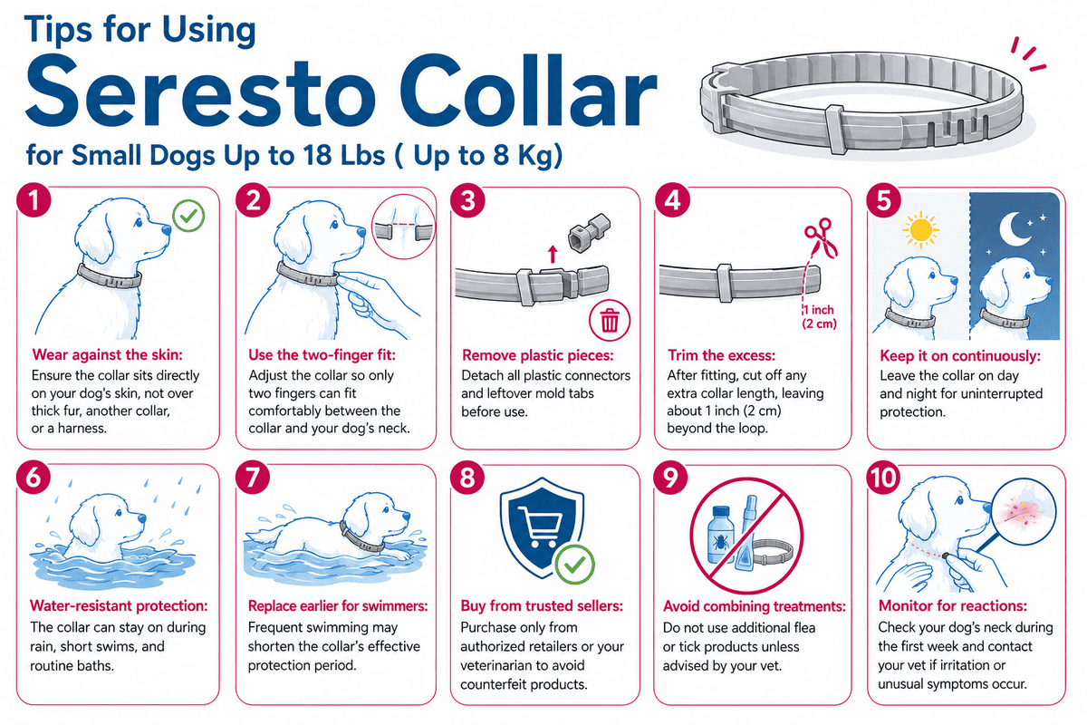 tips for using seresto collar for small dogs 18 lbs