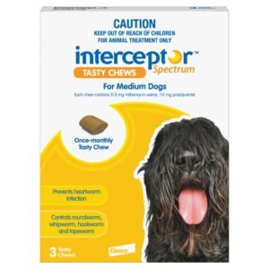 Interceptor Spectrum For Dogs 11-22kg Yellow 3 chews