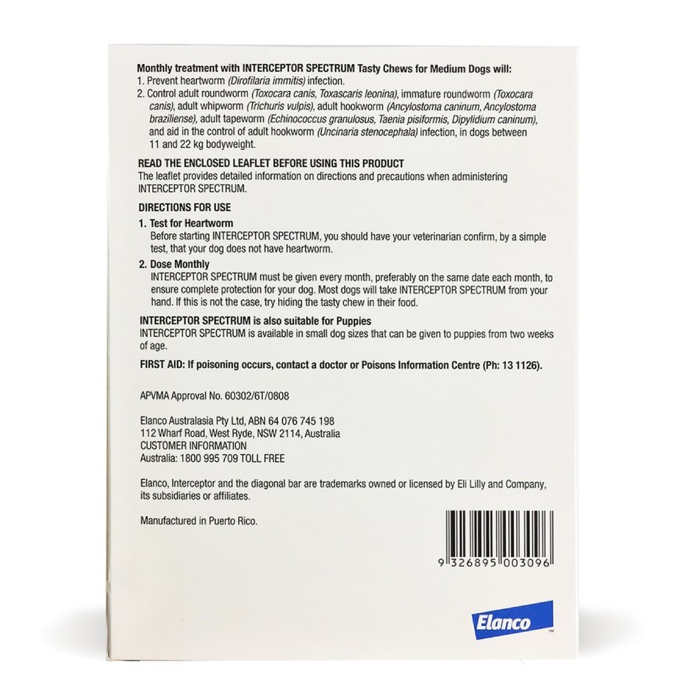 Interceptor Spectrum Tasty Chews for Dogs 25-50 Lbs (11-22 Kg) - Image 2