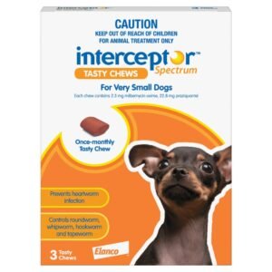 Interceptor Spectrum For Dogs Up To 4kg Brown 3 chews