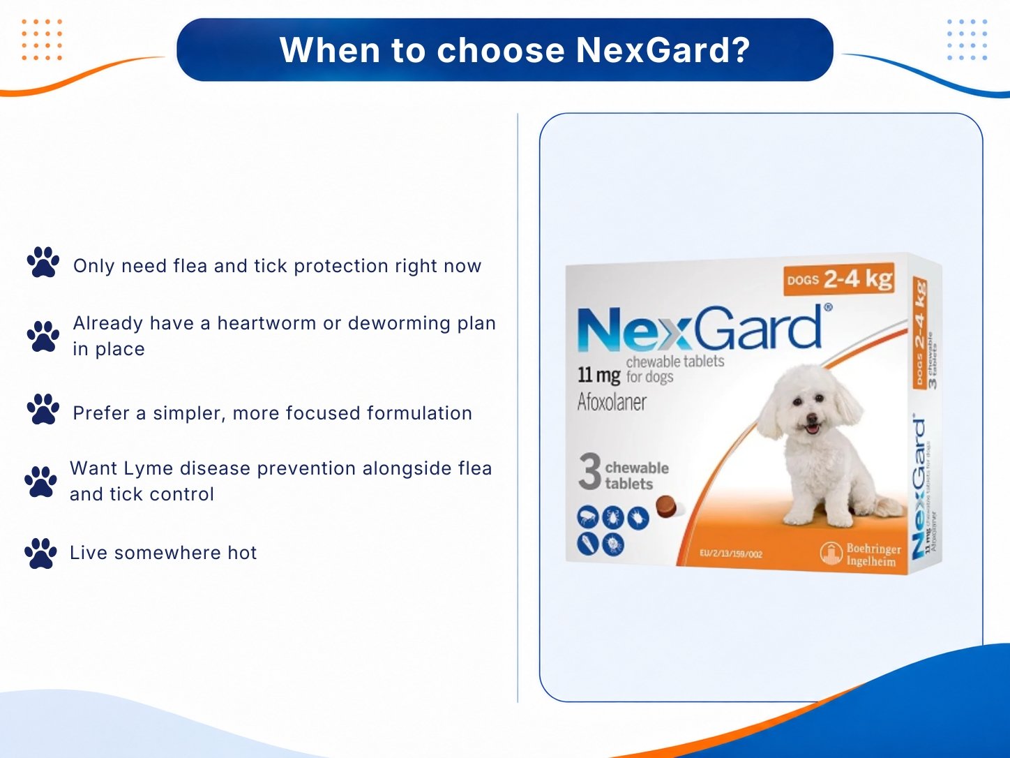 Outlining five reasons to choose NexGard.